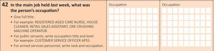 Census Sample Question (Occupation)